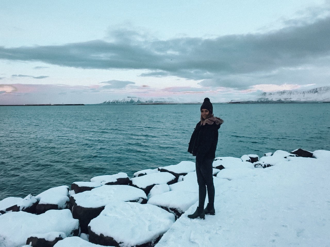 Litoral de Reykjavik, na Islândia, no Inverno (Foto: Trip To Follow)